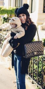 The Sweetest Thing, Emily Gemma, Emily Ann Gemma, Blue Jeans, Animal Print Stilettos, Black Cardigan LV Belt, Chanel Handbag, Fashion Blogger, Winter Trends, Fall Trends, Streetstyle, Casual outfit, long hair. #fashionblogger #falloutfit #fallfavorite