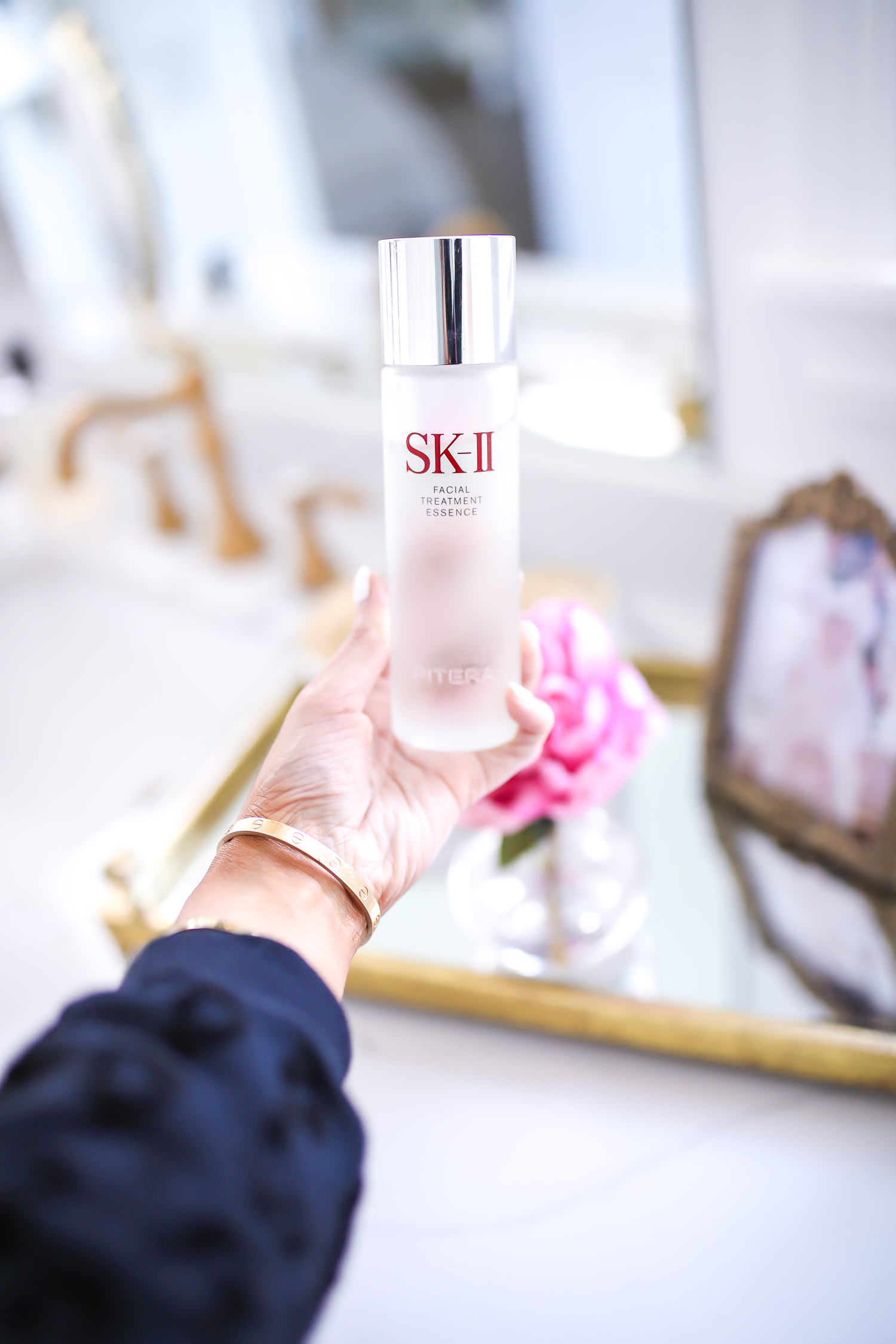 Sephora Spring VIB event april 2020, SKII pitera essence review, emily gemma skincare, beauty blogger | SK II Pitera Essence by popular US beauty blog, The Sweetest Thing: image of a bottle of SK II Pitera Essence.