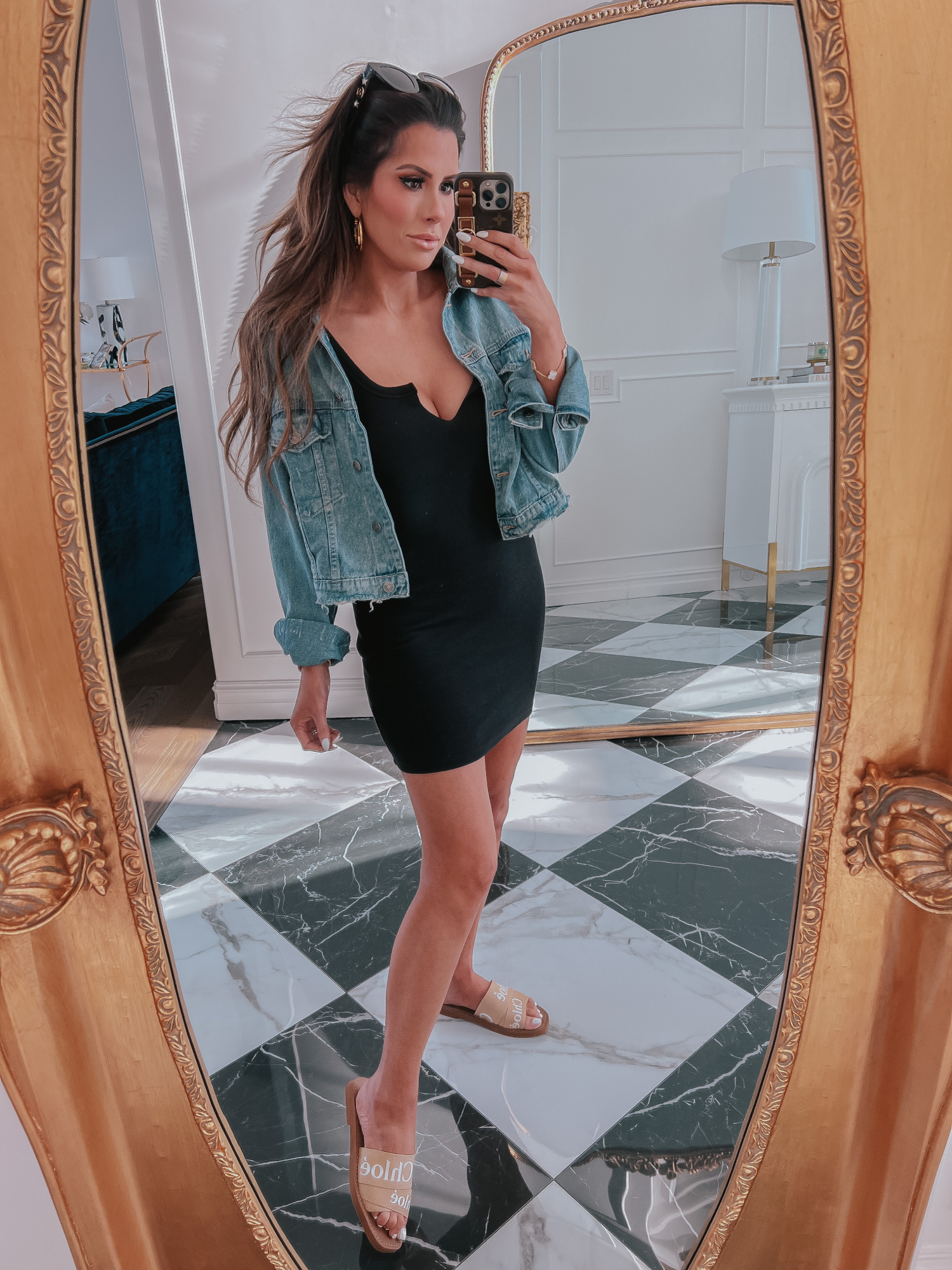 Red Dress Try On Haul, Spring 2022, Chloe Logo Slide Sandals, Gucci Round Frame Acetate Sunglasses