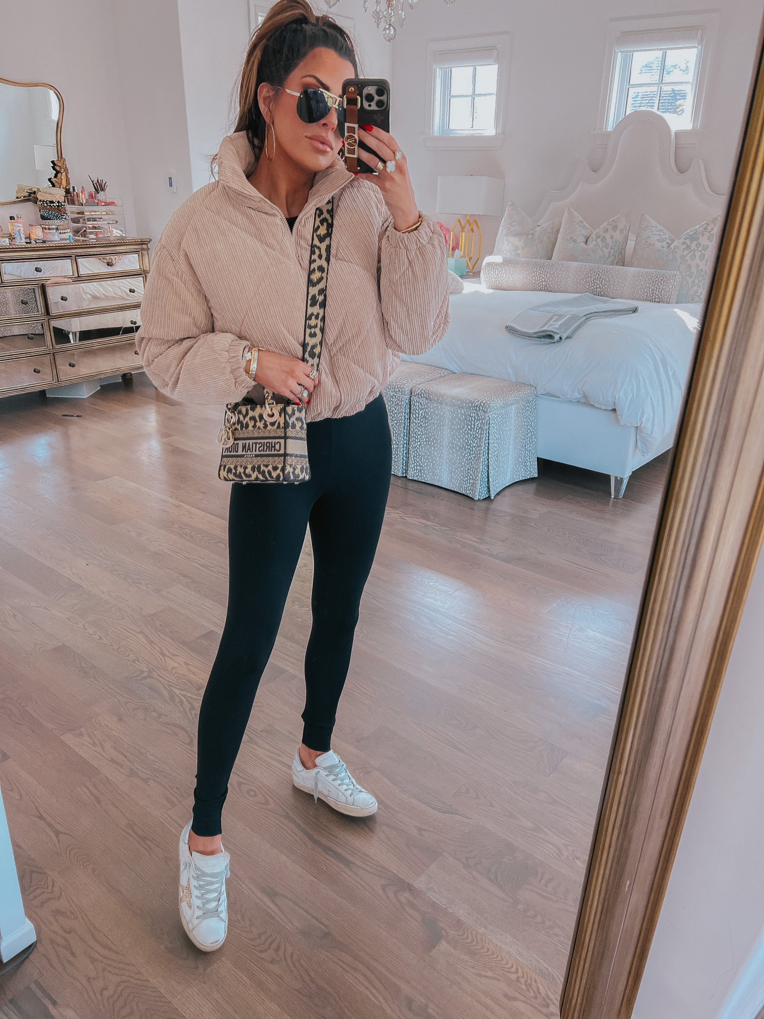 red dress discount code, red dress try on haul, prada puffer jacket dupe, Dior leopard mini lady