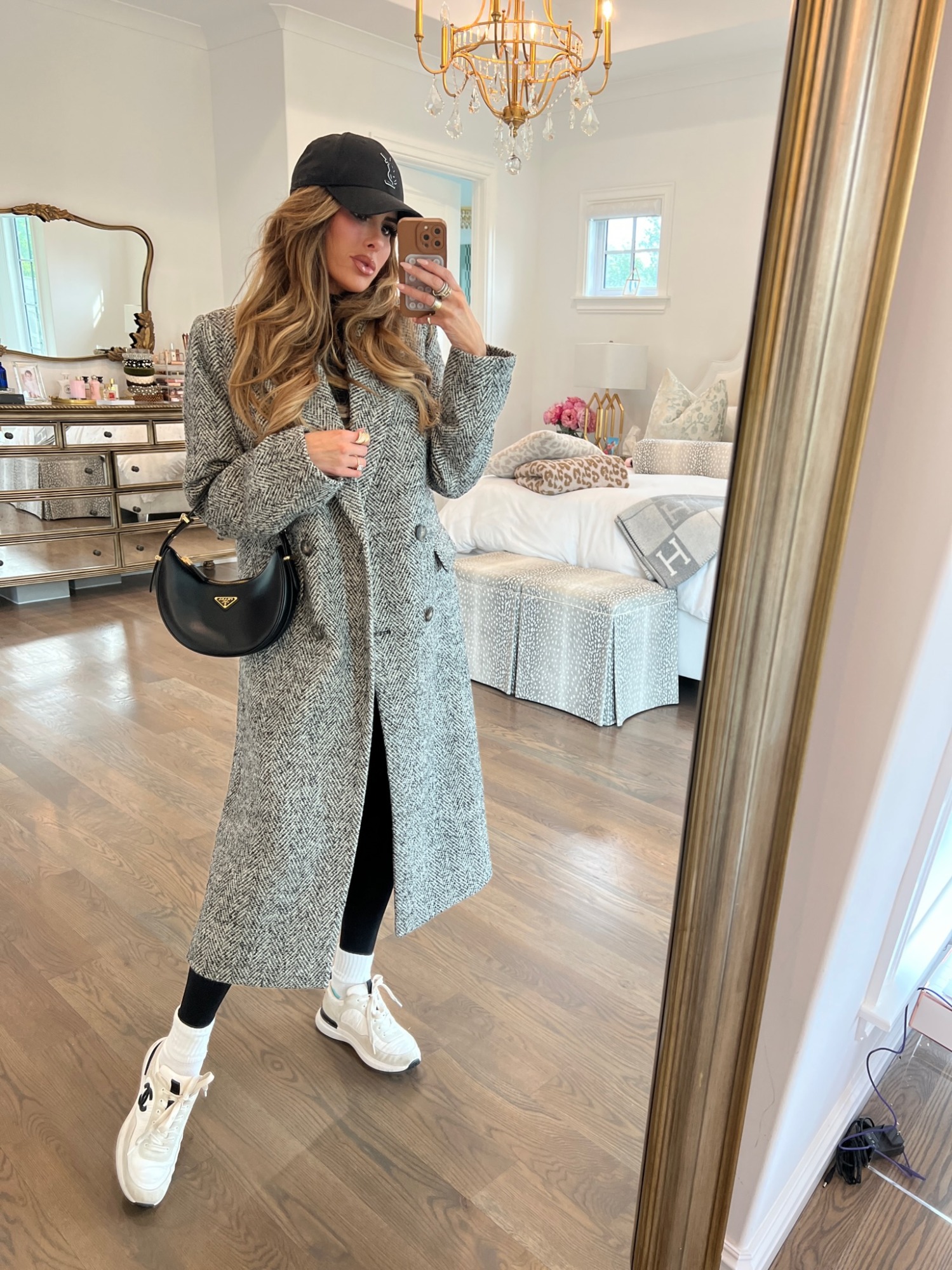 Prada Arque Leather Shoulder Bag, YSL Baseball Cap, Chanel White CC Logo Sneakers, Emily Ann Gemma