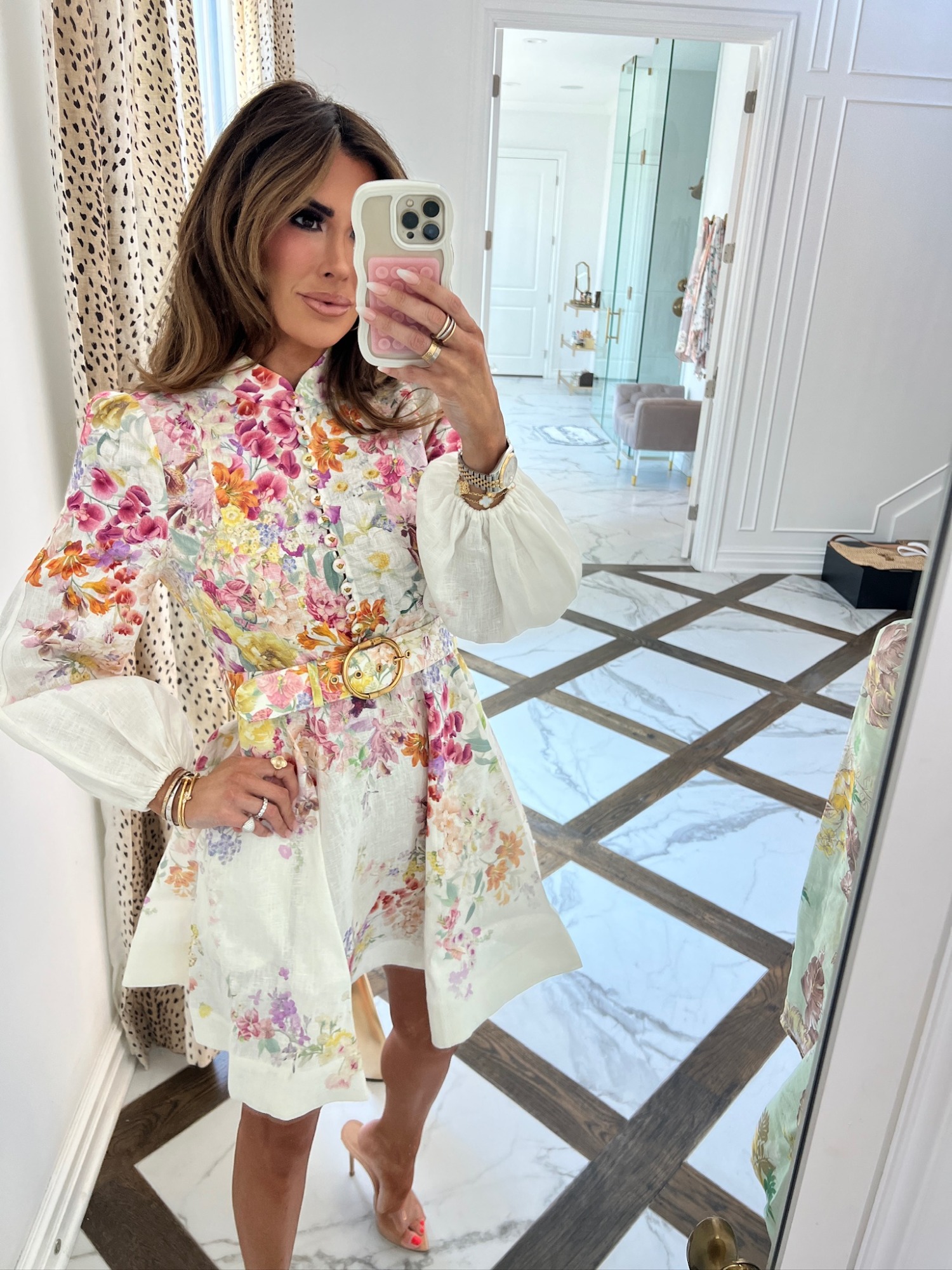 24S Dress, Zimmermann dress, floral dress, spring dress, summer dress, Gianvito Rossi heels, Emily Ann Gemma, date night, best dresses