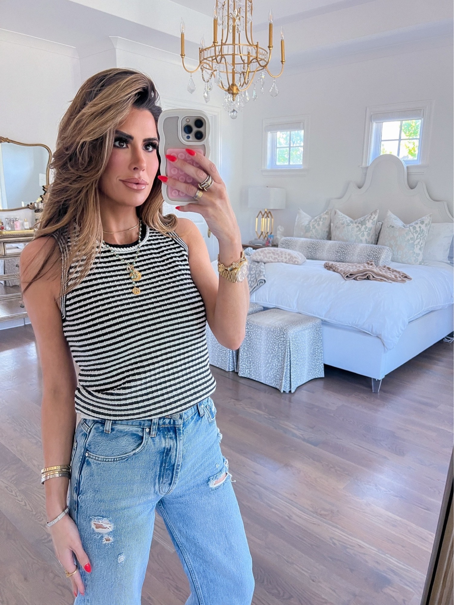 Anine Bing denim, summer tank, walmart fashion, Summer fashion, Emily Ann Gemma, everyday outfit, closet staples