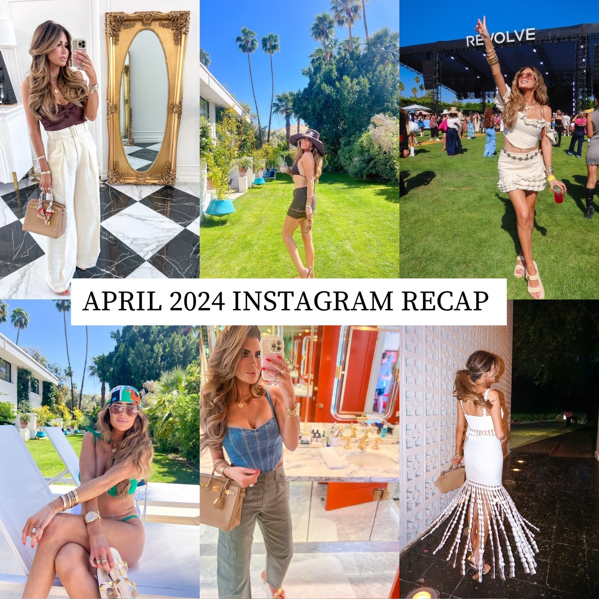 April 2024 instagram recap, palm springs, revolve fest, Emily Ann Gemma, spring fashion, summer fashion, revolve finds, vacation, resort wear, Nordstrom finds