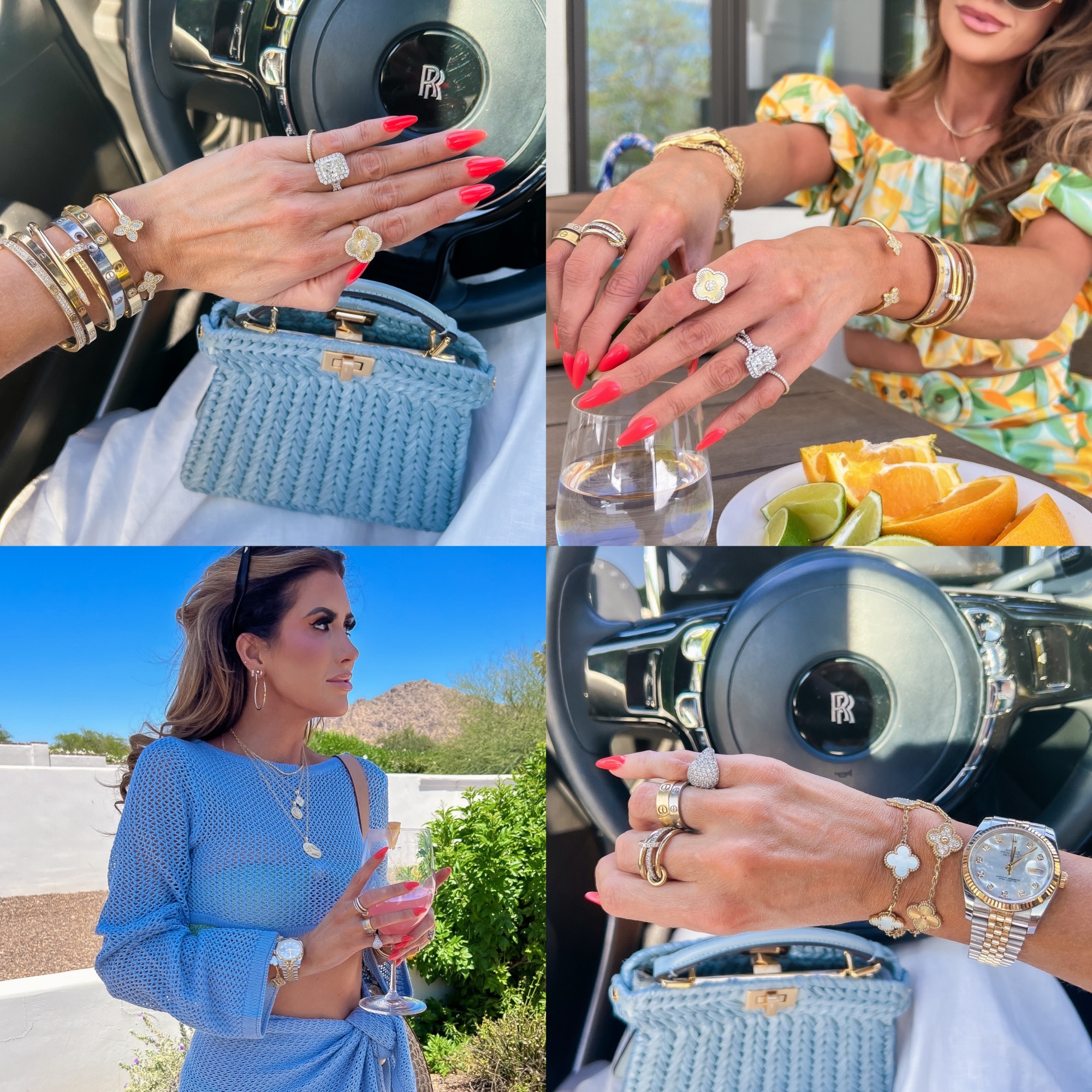 Emily gemma jewelry, Van Cleef dupe necklace, Van Cleef dupe ring, summer necklace trends 2024, Victoria Emerson x Emily Ann Gemma jewelry collab