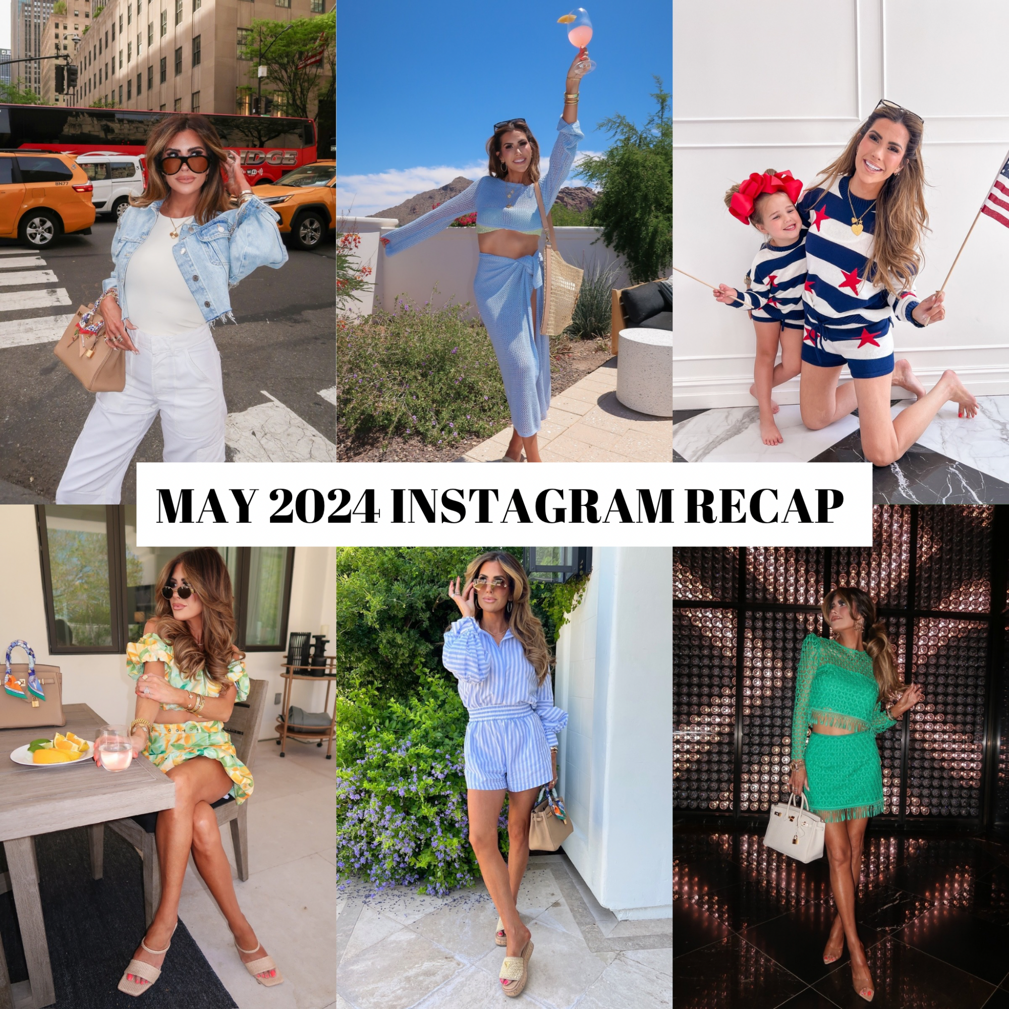 May instagram recap, may 2024, NYC fashion, scottsdale fashion, cult gaia shoes, Emily Ann Gemma, summer fashion, spring fashion