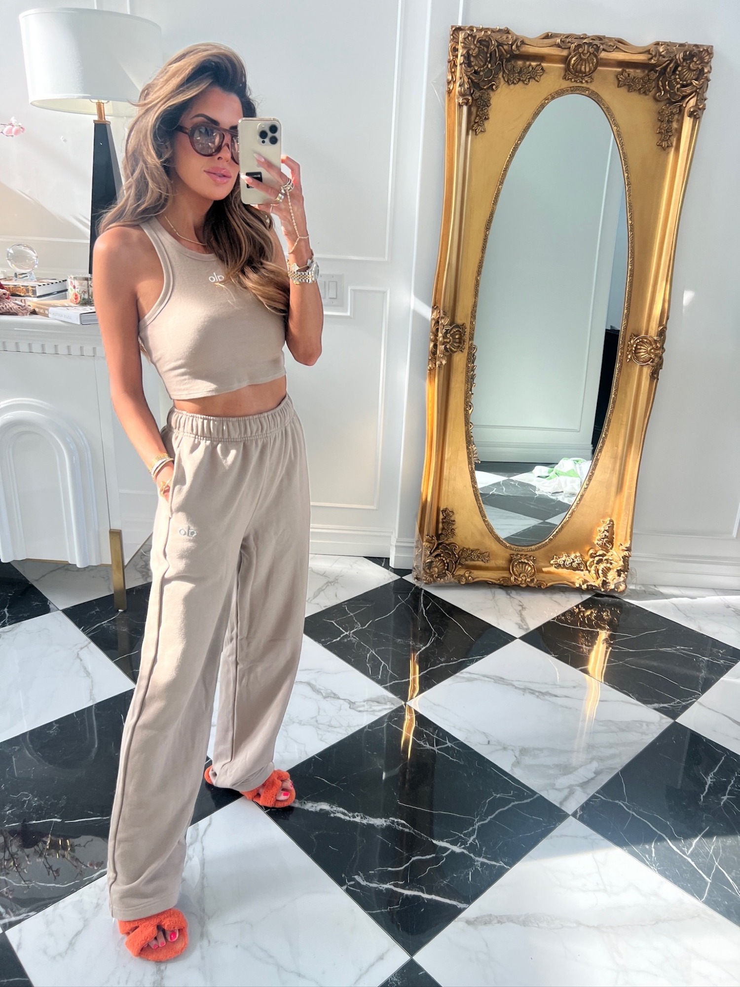 Alo yoga set, matchig set, walmart fashion, casual outfit, accolade straight leg sweatpant, athleisure, Emily Ann Gemma, cozy set, comfy set, alo yoga