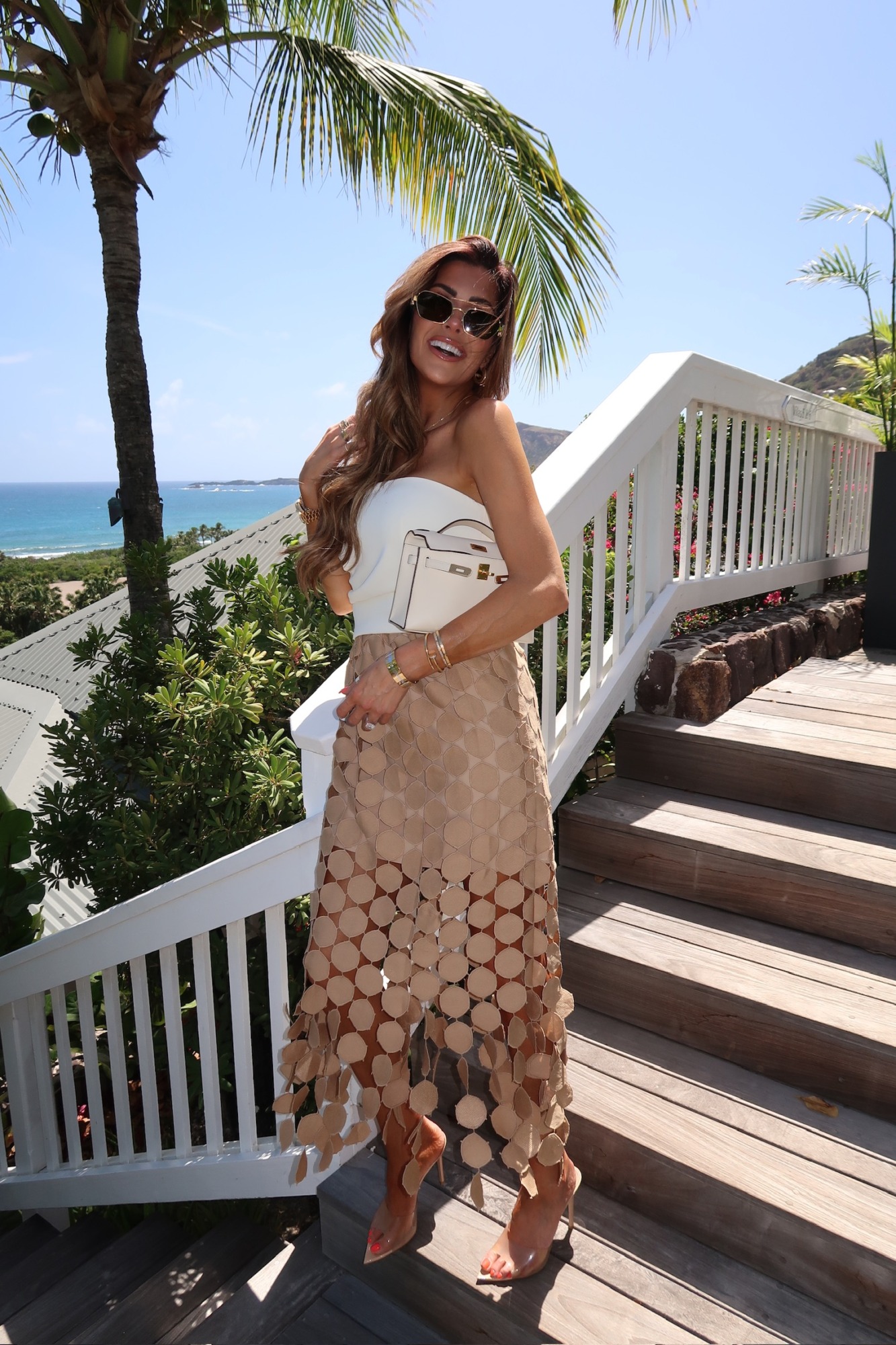 Heremes bag, amazon fashion, gianvito rossi, gold sunglasses, st barts, resort wear, vacation outfit, Emily Ann Gemma